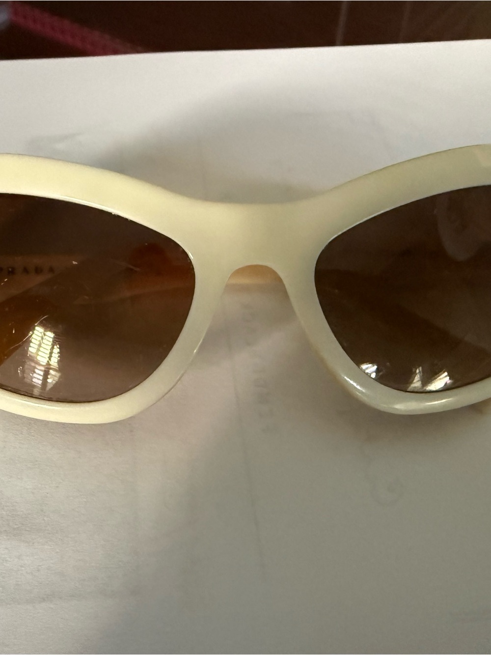 Vintage Prada white cat eye sunglasses